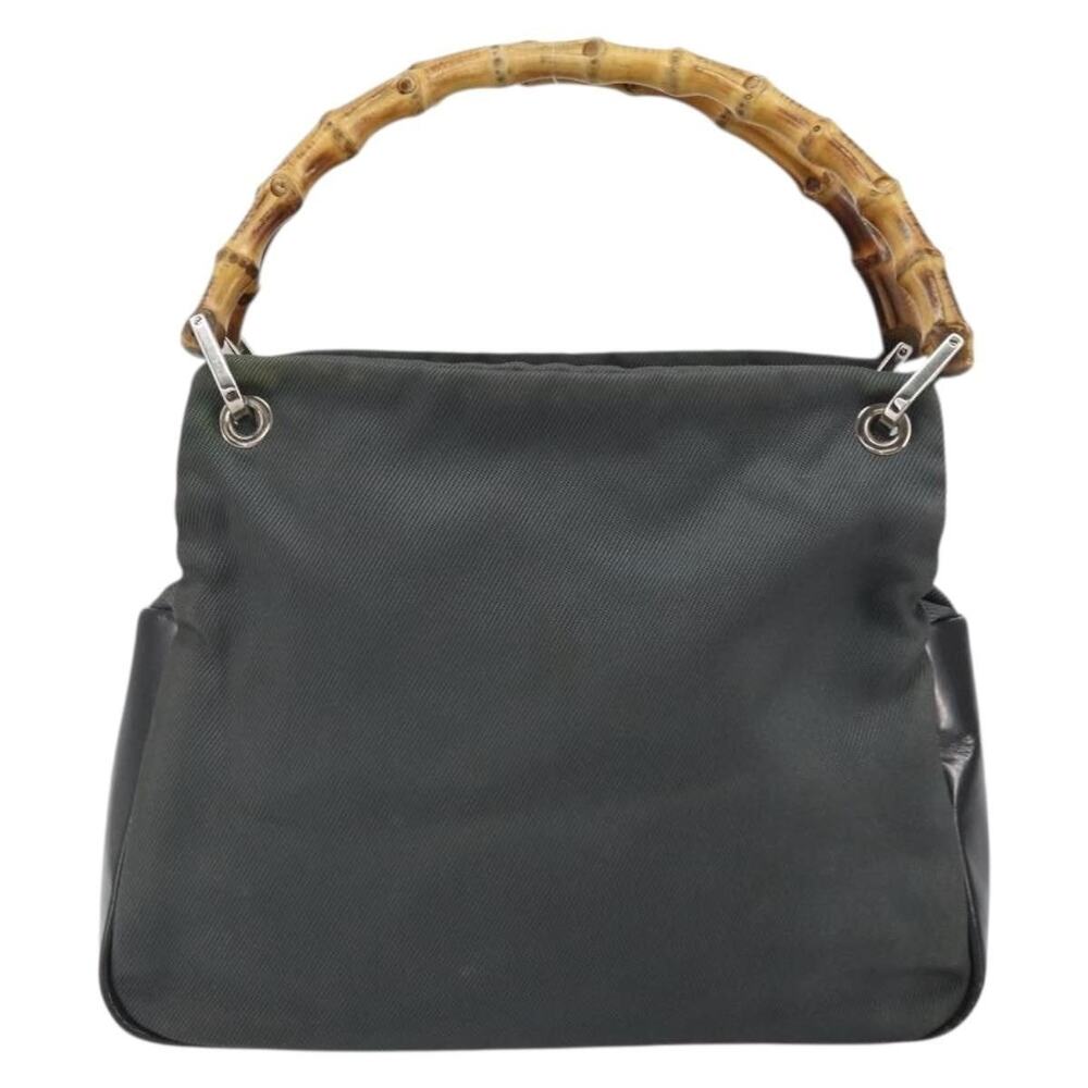 Gucci Bamboo Nylon Handbag Gray
